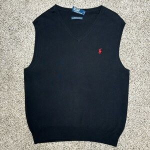 Polo by Ralph Lauren Men’s Vest Black with Red logo Size Large